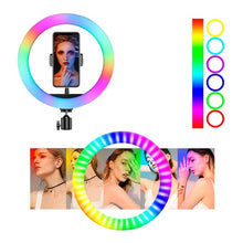 Cargar imagen en el visor de la galería, Aro De Luz Led Colores Rgb Fotografía Selfie Trípode Control
